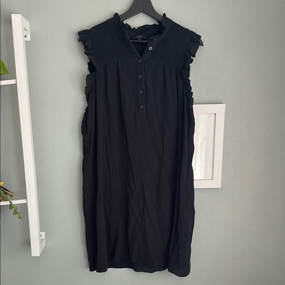 J Crew Garden Dress in Soft Gauze, Large Tall, black
